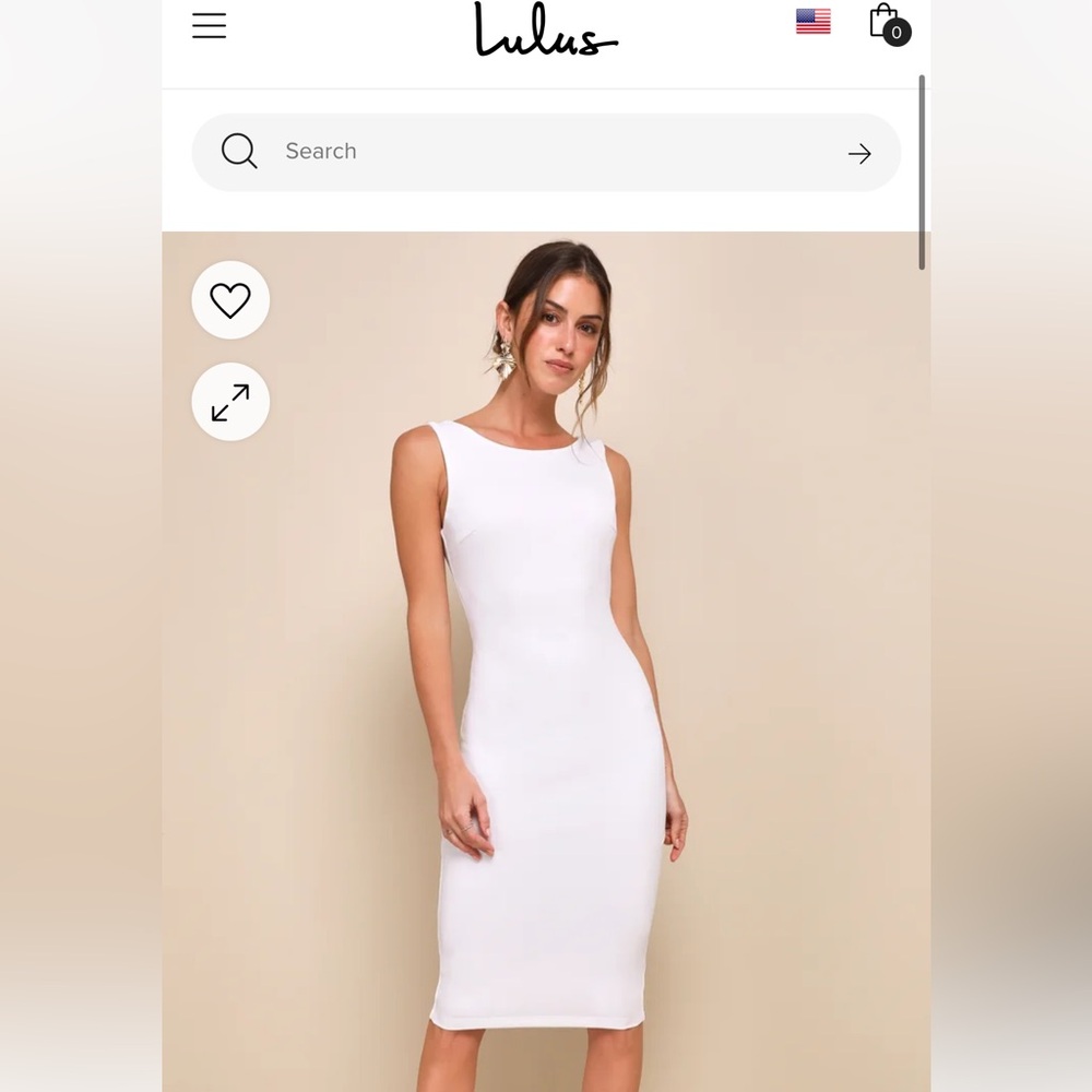 White backless midi dress lulus
